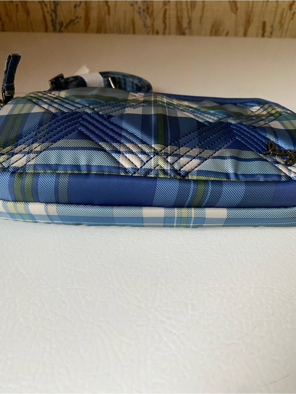 Lug Coupe XL Crossbody Bag Tempo Plaid Blue New - Picture 5 of 15